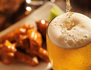 Ice cold beer and buffalo chicken wings served at Mastricola's On Broadway Berlin, WI restaurant, bar and grill